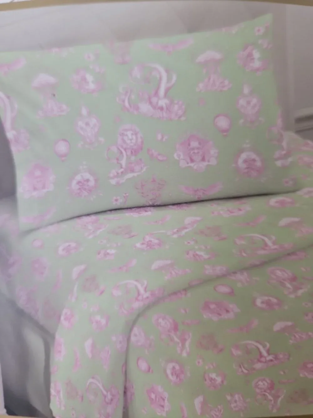 Wicked: For Good X Katie Kime Green & Pink TWIN Size Bed Sheet 3 Pc Set NEW
